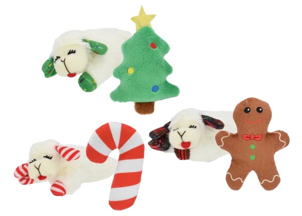 Multipet Lamb Chop Holiday Cat Toy 2pk