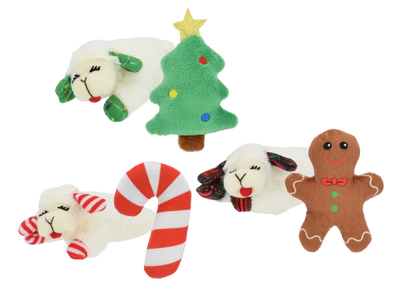 Multipet Lamb Chop Holiday Cat Toy 2pk
