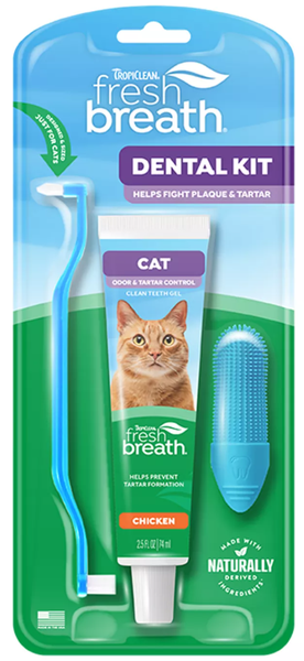 TropiClean Cat Health Fresh Breath Odor & Tarter Dental Kit
