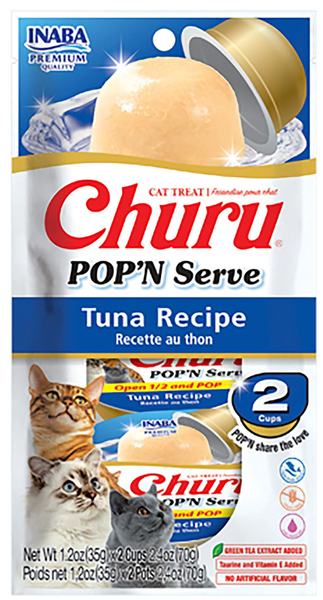 Inaba Churu Pop N Serve Tuna Recipe 2.4 oz 2 Pk