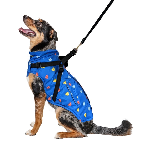 Fashion Pet Puffy Heart Harness Coat Small