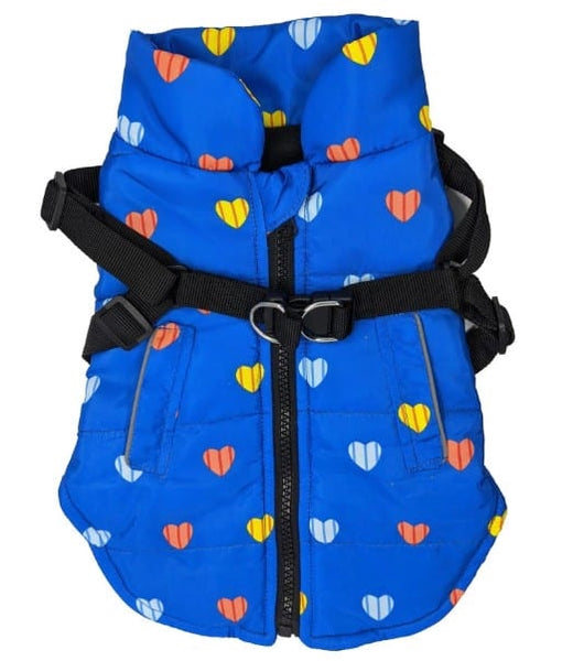 Fashion Pet Puffy Heart Harness Coat Small