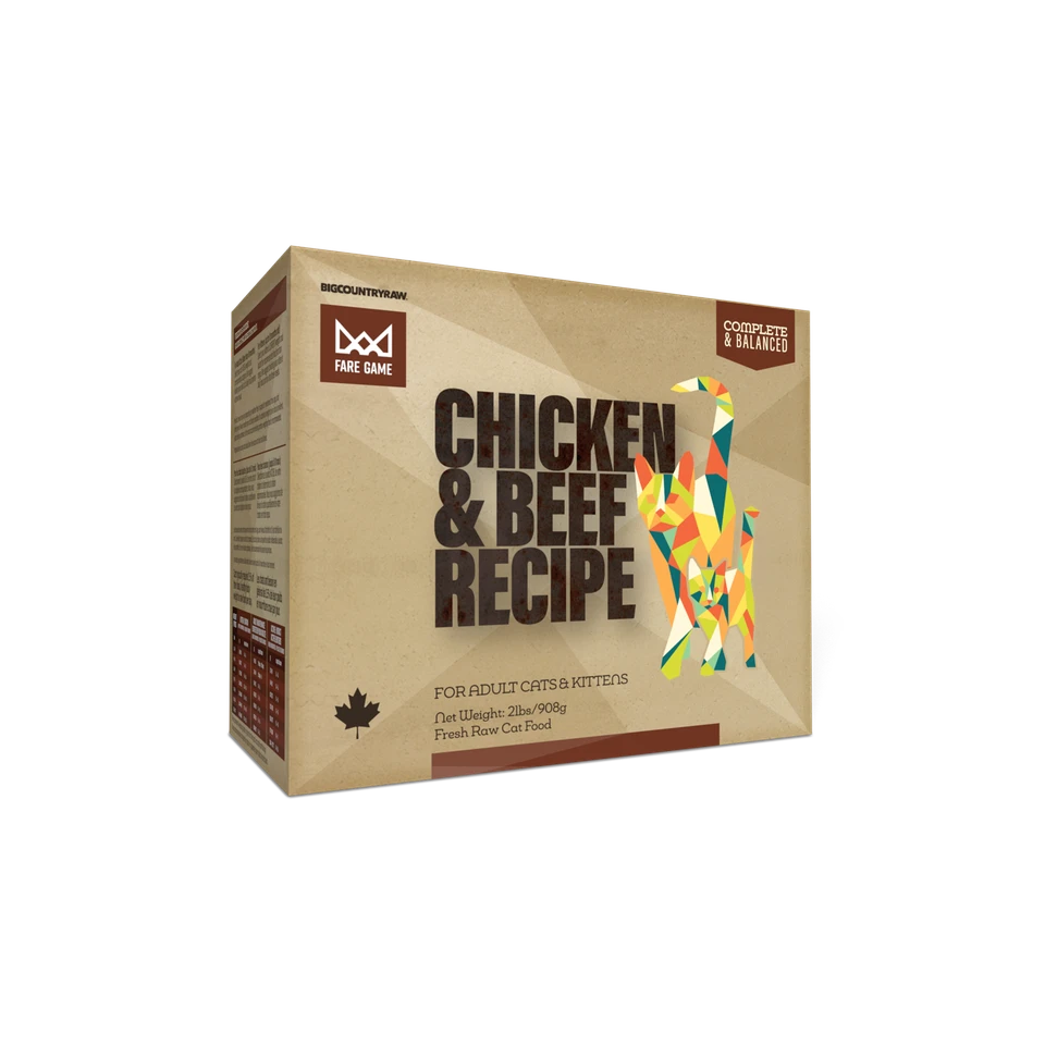 Big Country Raw Cat Frozen Fare Game Chicken & Beef 2 lb