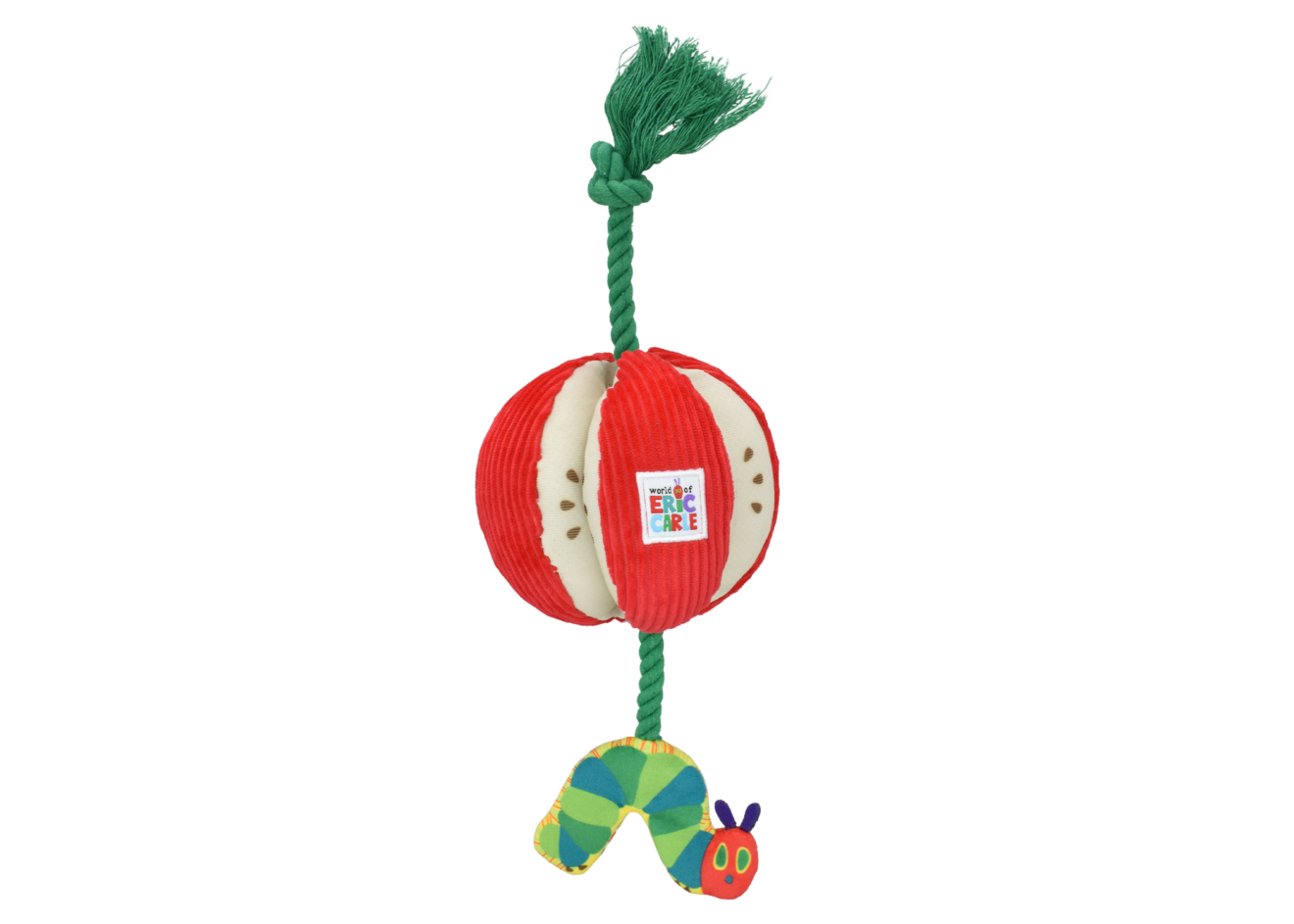 Multipet Eric Carle Plush Dog Toy Caterpillar Apple Rope
