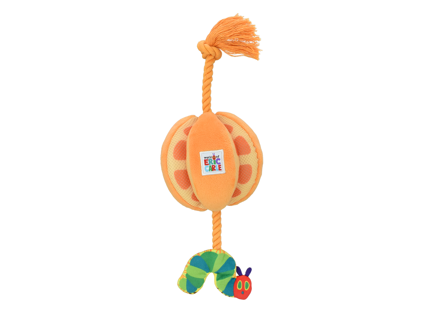 Multipet Eric Carle Plush Dog Toy Caterpillar Orange Rope