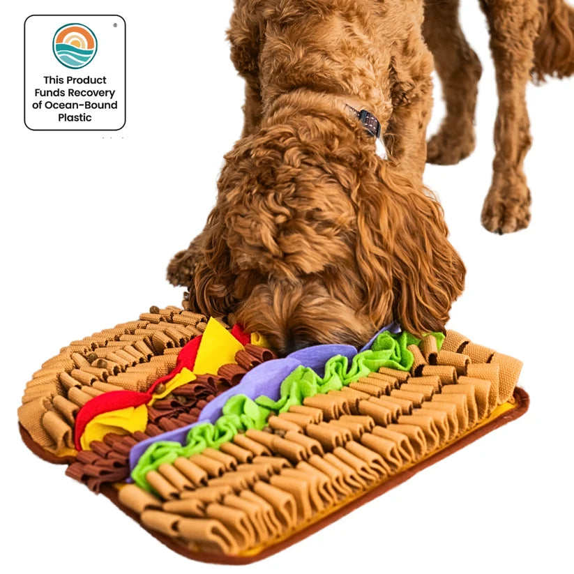 PawzNDogz Dog Toy Snuffle Mat Juicy Hamburger