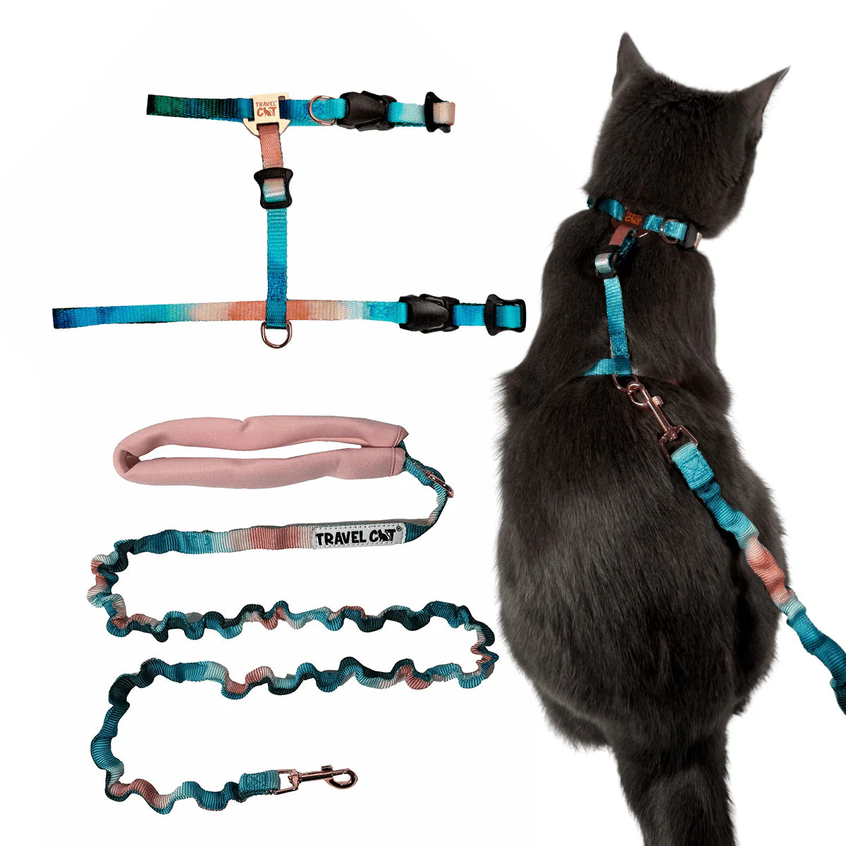 Travel Cat Day Tripper H-Style Cat Harness & Bungee Leash Set