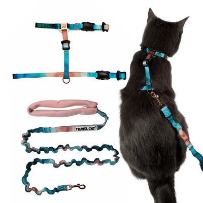 Travel Cat Day Tripper H-Style Cat Harness & Bungee Leash Set