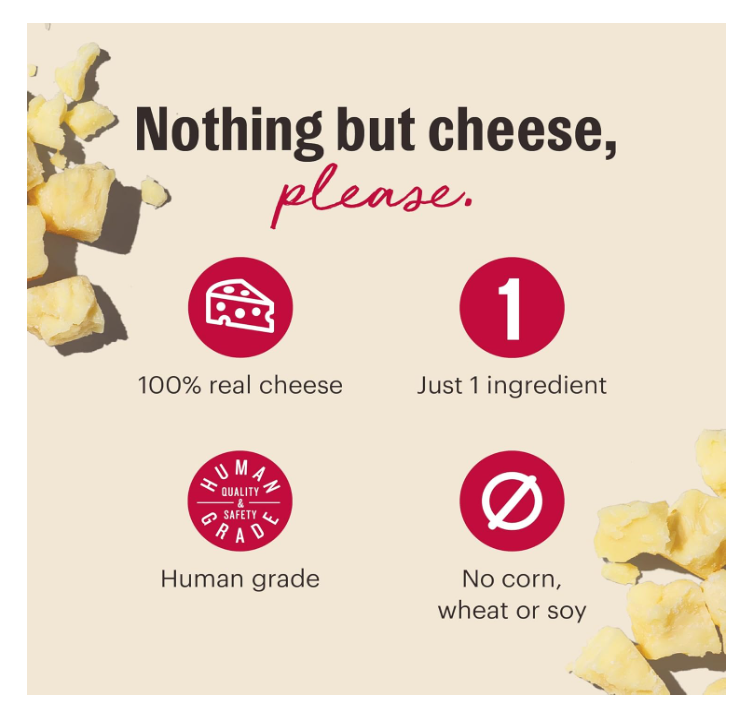 The Honest Kitchen Treats Crunchy Gouda Cheese Bites 2 oz