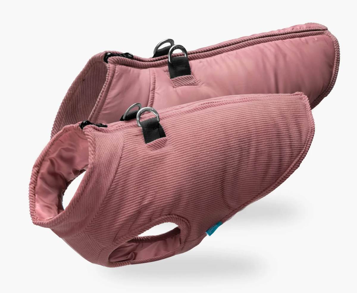 Gooby Corduroy Reversible Zip Up Fleece