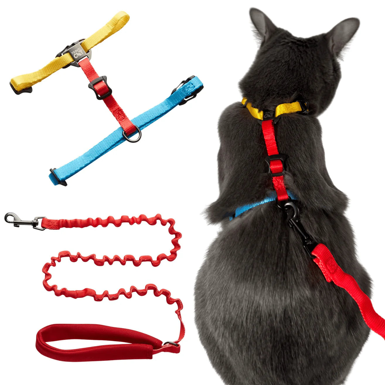 Travel Cat Day Tripper H-Style Cat Harness & Bungee Leash Set