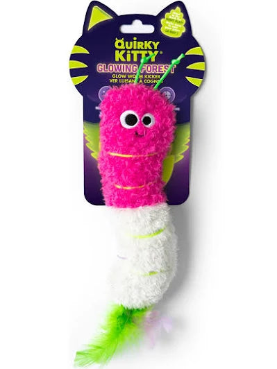 Quirky Kitty Cat Toy Glow Worm Kicker