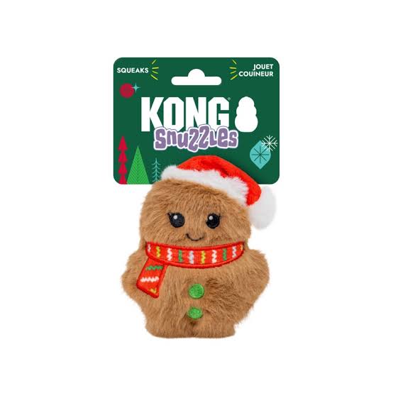 Kong Holiday Dog Toy Snuzzles Gingerbread XS