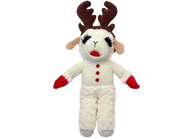 Multipet Holiday Lamb Chop Standing w/ Antlers 13"