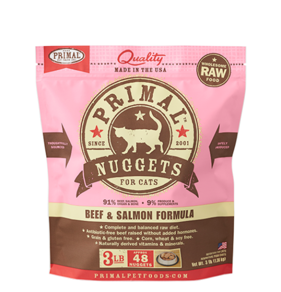 Primal CAT Nugget Beef & Salmon 3 lb.