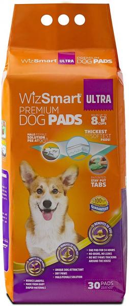 WizSmart All Day Dry Premium Dog Pads ULTRA 30 pack