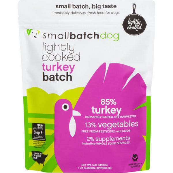 Small Batch Frozen Dog Lightly Cooked Turkey 5 lb.
