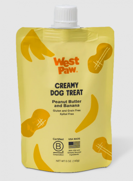 West Paw Creamy Dog Treat Peanut Butter & Banana 6.2 oz