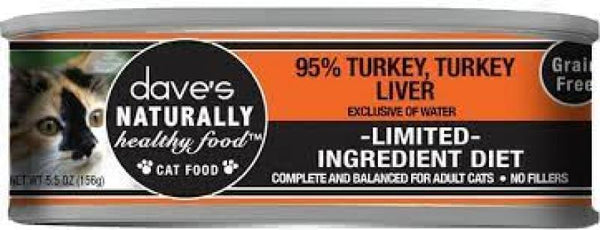 Dave's NH Cat 95% Turkey Liver & Turkey 5.5 oz.
