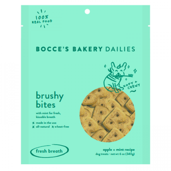 Bocce's Bakery Dailies Soft & Chewy Brushy Bites 6 oz Bag