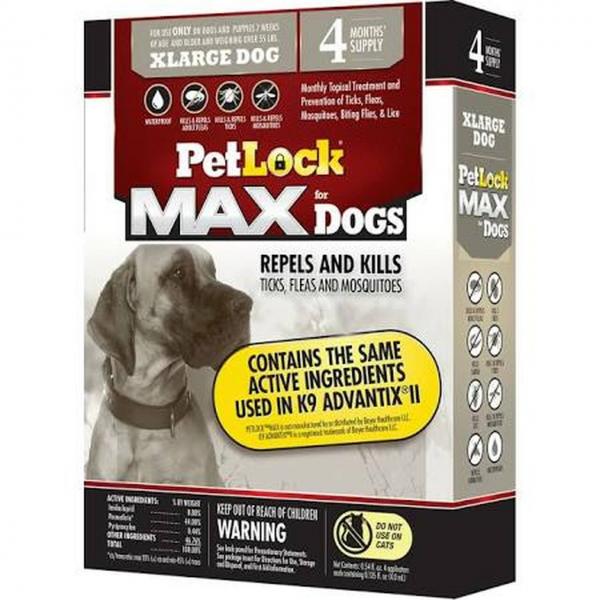 PetLock Max Flea and Tick XLarge Dog 4 ct