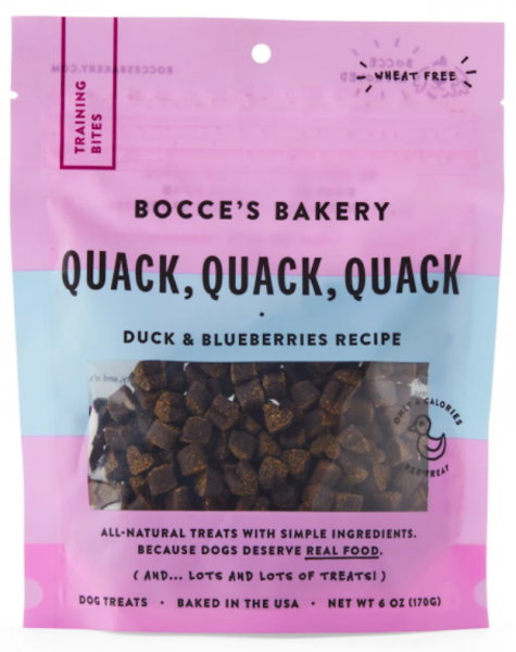 Bocce's Bakery Everyday Training Bites Quack Quack Duck 6 oz Bag