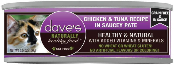 Dave's Cat Saucey Pate Chicken & Tuna 5.5 oz.