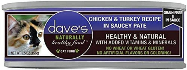 Dave's Cat Saucey Pate Chicken & Turkey 5.5 oz.