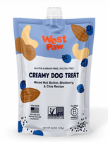 West Paw Creamy Dog Treat Nut Butter, Blueberry, and Chia Seed 6.2 oz.