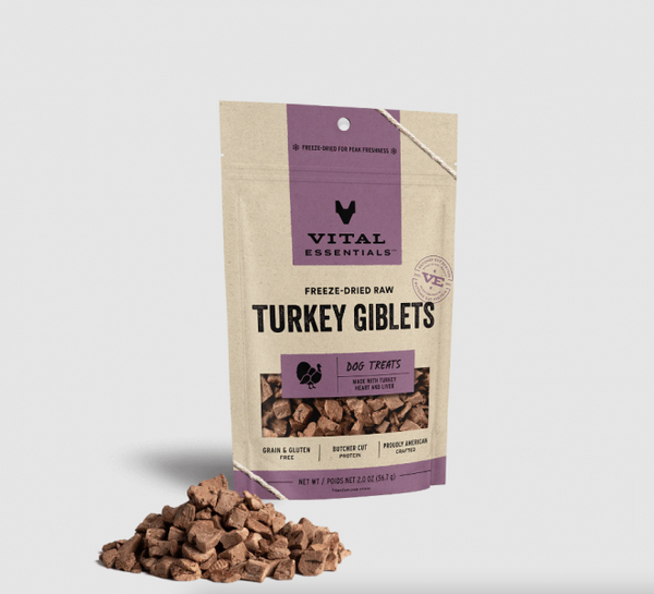 Vital Essentials Dog Treats FD Turkey Giblets 2 oz.
