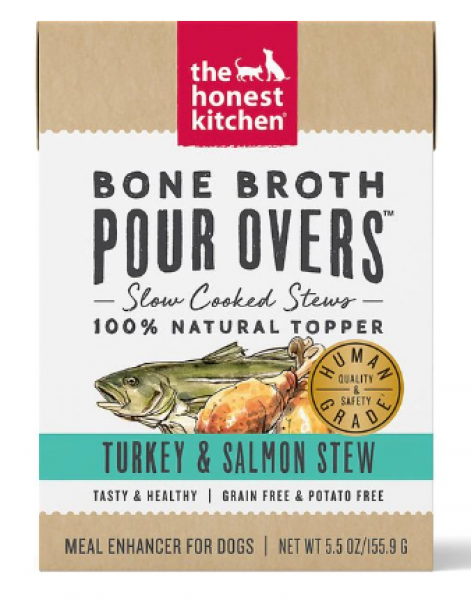 The Honest Kitchen Bone Broth Pour Over Turkey & Salmon Stew 5.5 oz.