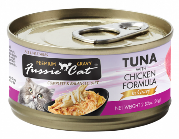 Fussie Cat Can Gravy Tuna Chicken in 2.82 oz
