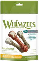 Whimzees Dental Chew Toothbrush Medium 12 pc. Value Bag