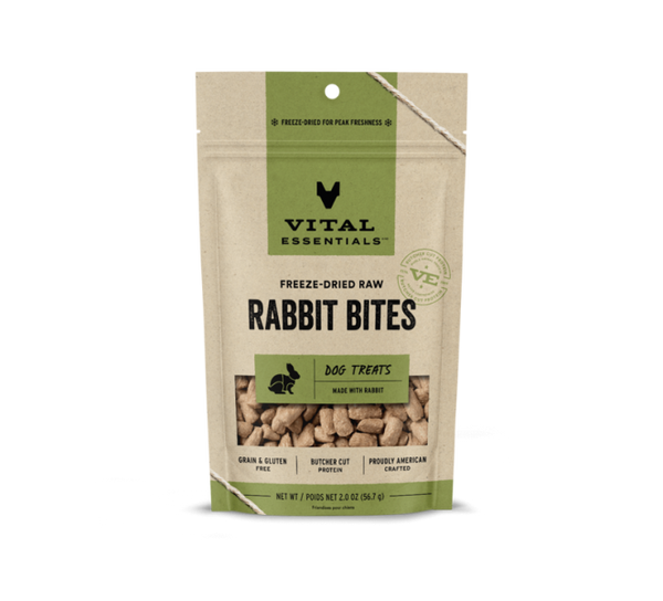 Vital Essentials Dog Treats FD Rabbit Bites 2 oz.